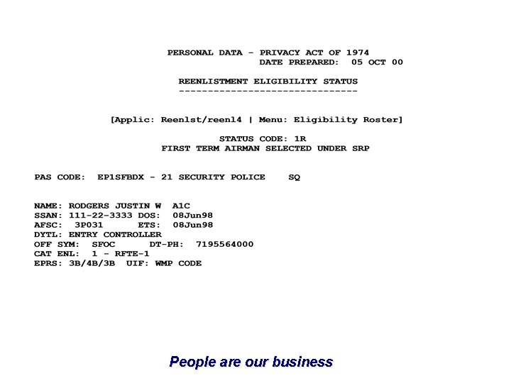 People are our business 