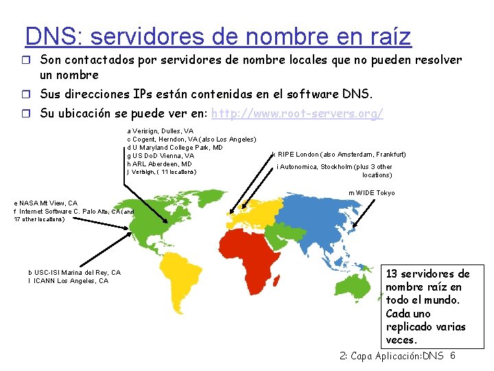 DNS: servidores de nombre en raíz Son contactados por servidores de nombre locales que
