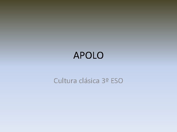 APOLO Cultura clásica 3º ESO 