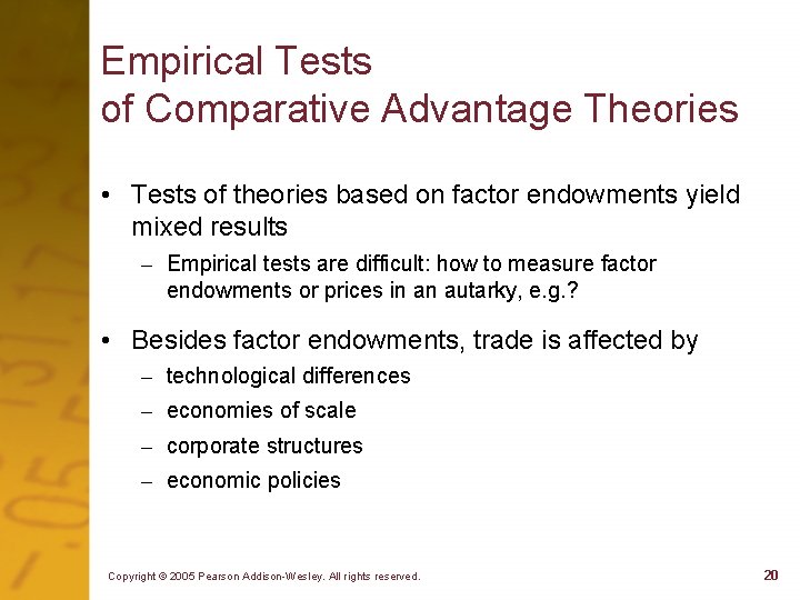 Empirical Tests of Comparative Advantage Theories • Tests of theories based on factor endowments