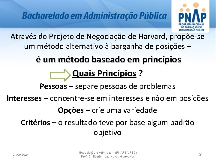 Através do Projeto de Negociação de Harvard, propõe-se um método alternativo à barganha de