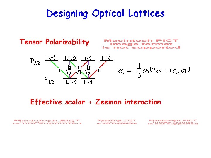 Designing Optical Lattices Tensor Polarizability P 3/2 -3/ 2 -1/2 1 S 1/2 2