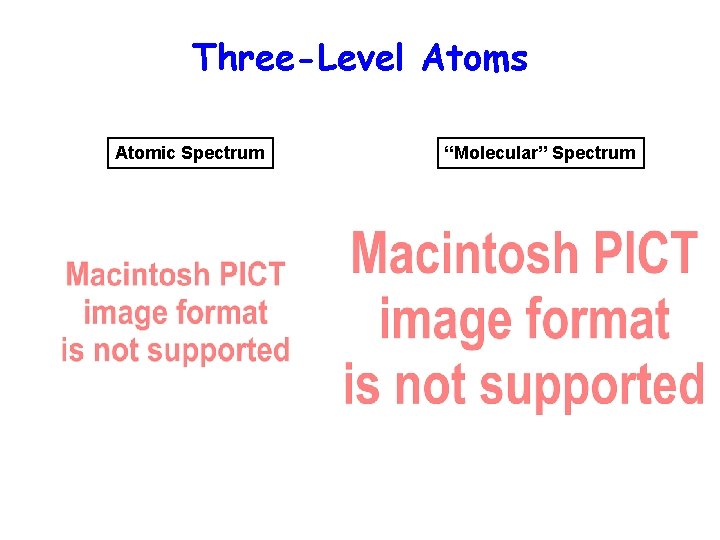 Three-Level Atoms Atomic Spectrum “Molecular” Spectrum 