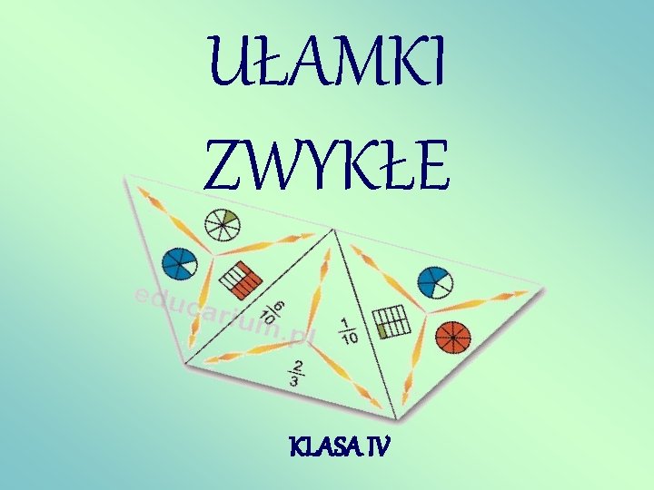 UŁAMKI ZWYKŁE KLASA IV 
