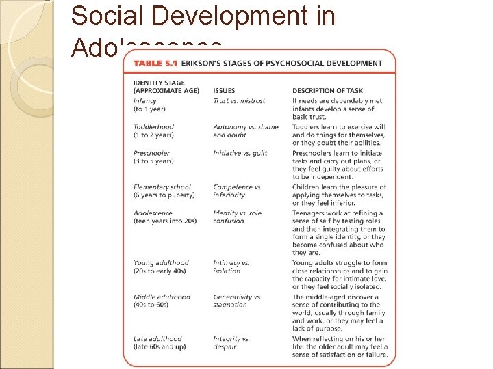 Social Development in Adolescence 