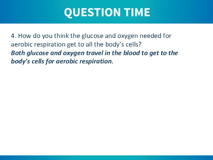 4. How do you think the glucose and oxygen needed for aerobic respiration get