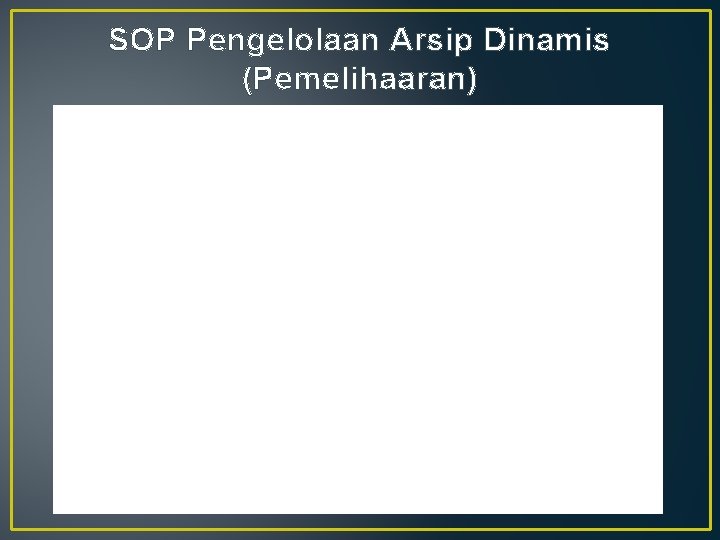 SOP Pengelolaan Arsip Dinamis (Pemelihaaran) 