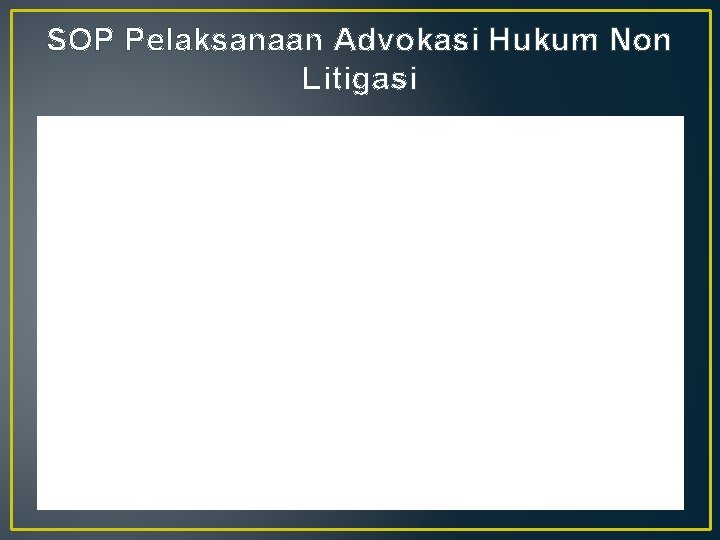 SOP Pelaksanaan Advokasi Hukum Non Litigasi 