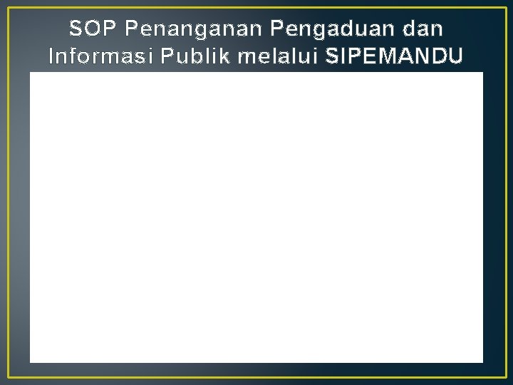 SOP Penanganan Pengaduan dan Informasi Publik melalui SIPEMANDU 