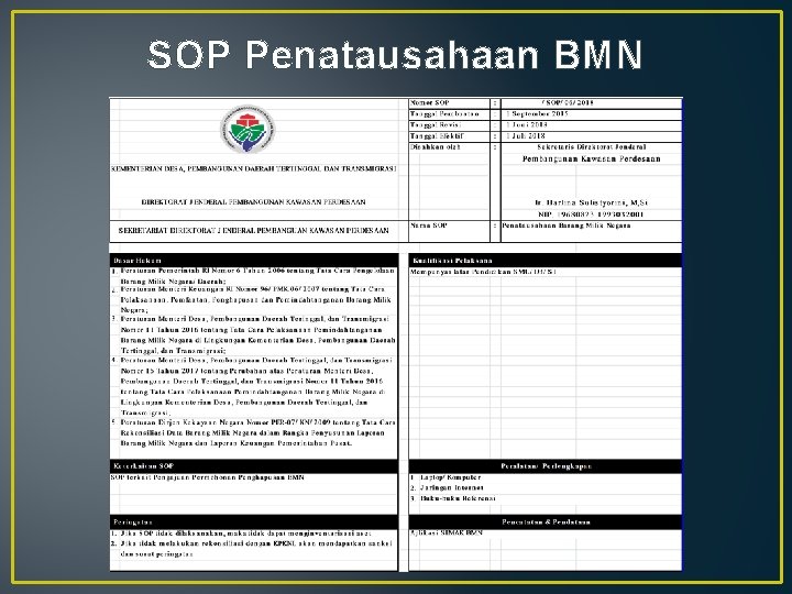 SOP Penatausahaan BMN 