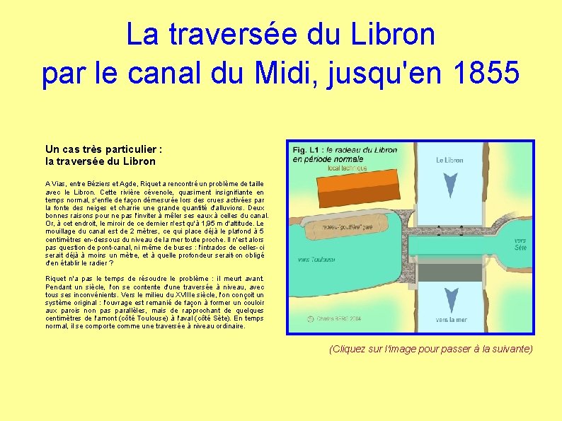 La traversée du Libron par le canal du Midi, jusqu'en 1855 Un cas très