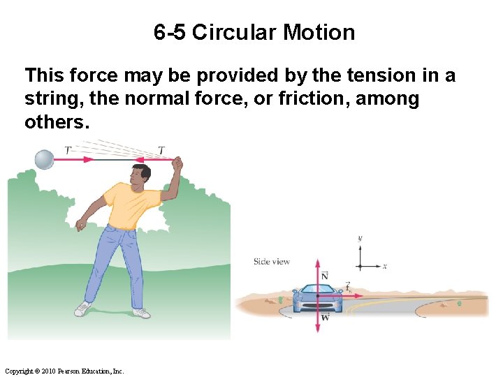 6 -5 Circular Motion This force may be provided by the tension in a