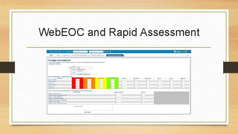 Web. EOC and Rapid Assessment Web. EOC and Rapid Assessment