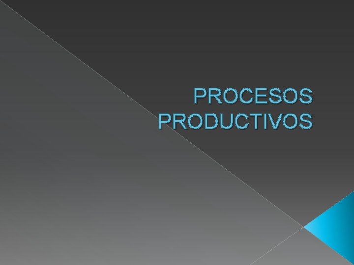 PROCESOS PRODUCTIVOS 