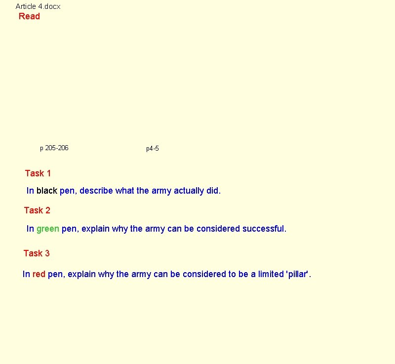 Article 4. docx Read p 205 -206 p 4 -5 Task 1 In black