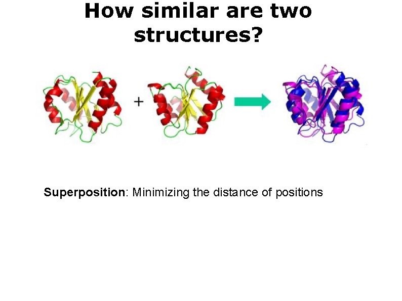 How similar are two structures? Superposition: Minimizing the distance of positions 