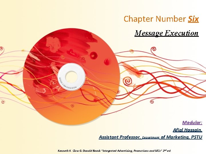 Chapter Number Six Message Execution Modular: Afjal Hossain, Assistant Professor, Department of Marketing, PSTU