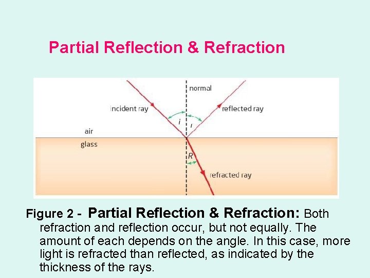 Partial Reflection & Refraction Figure 2 - Partial Reflection & Refraction: Both refraction and