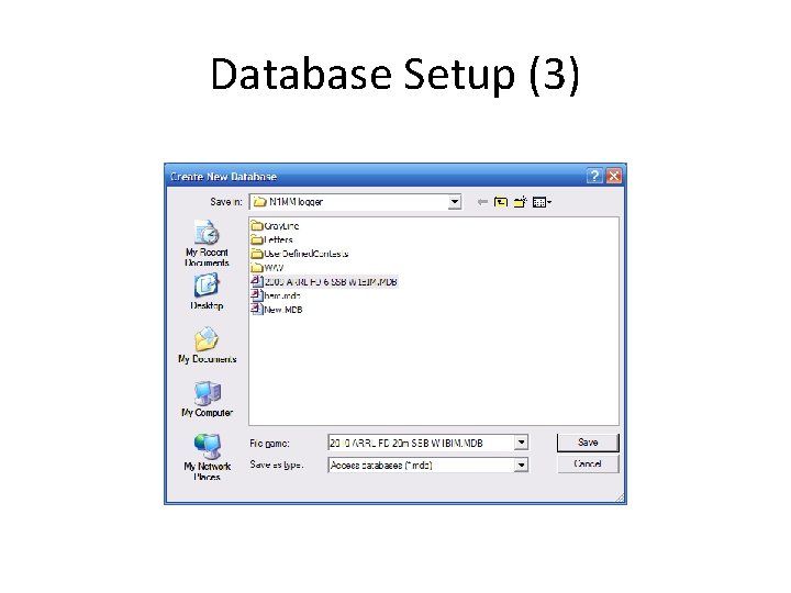 Database Setup (3) 