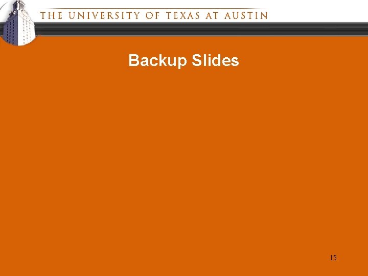 Backup Slides 15 