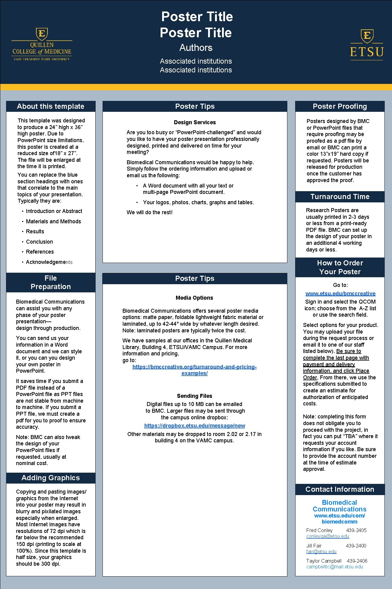 Poster Title Authors Associated institutions About this template