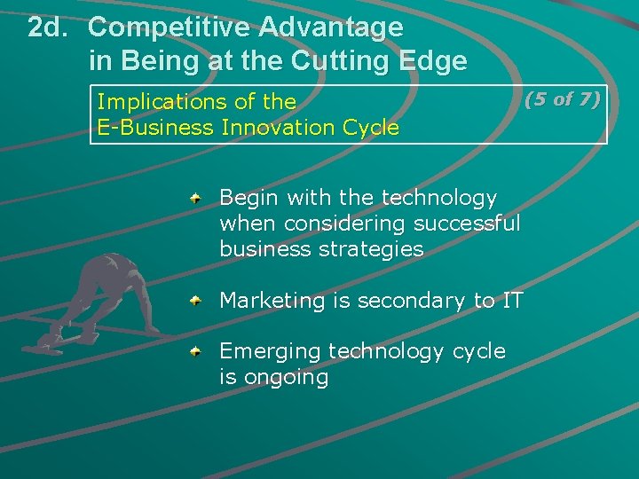 2 d. Competitive Advantage in Being at the Cutting Edge Implications of the E-Business