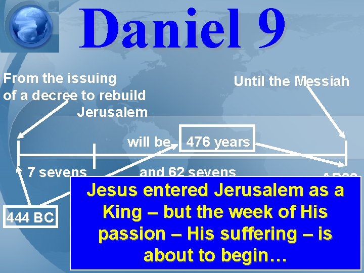 Daniel 9 From the issuing of a decree to rebuild Jerusalem Until the Messiah