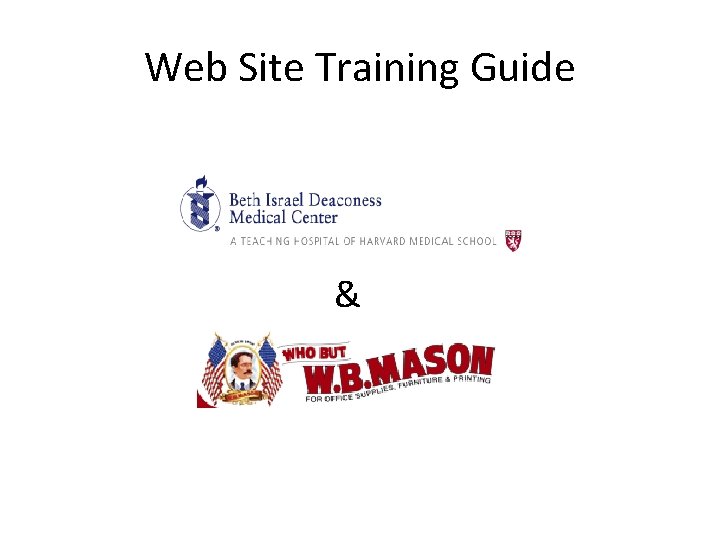 Web Site Training Guide & 