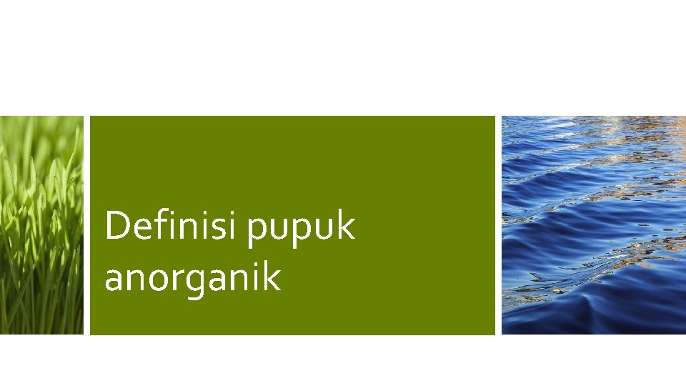 Definisi pupuk anorganik 