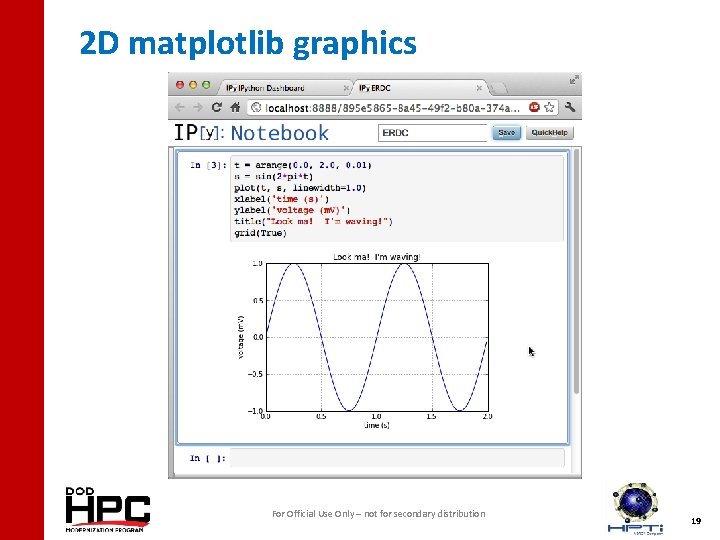 2 D matplotlib graphics For Official Use Only – not for secondary distribution 19
