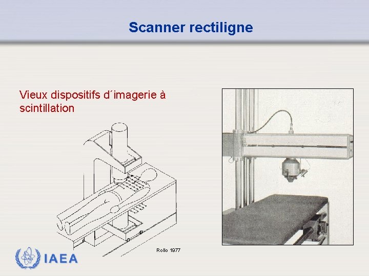 Scanner rectiligne Vieux dispositifs d´imagerie à scintillation IAEA Rollo 1977 