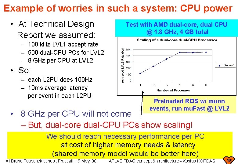 Example of worries in such a system: CPU power • At Technical Design Report