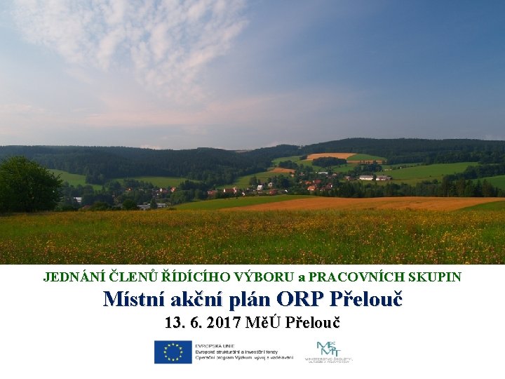 JEDNÁNÍ ČLENŮ ŘÍDÍCÍHO VÝBORU a PRACOVNÍCH SKUPIN Místní akční plán ORP Přelouč 13. 6.