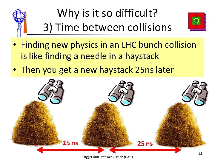 Why is it so difficult? 3) Time between collisions • Finding new physics in