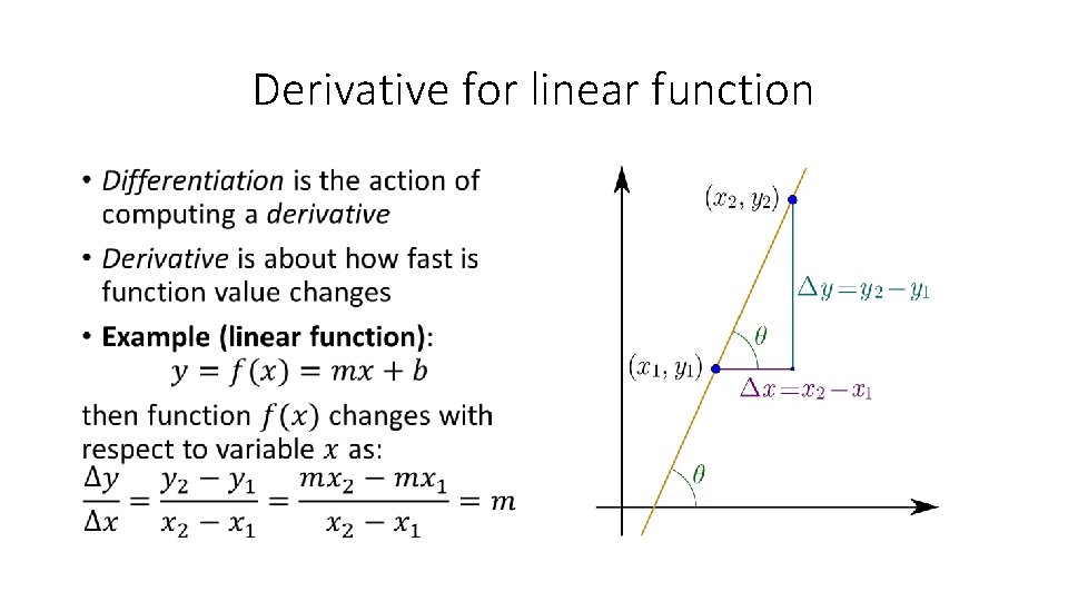 Derivative for linear function • 
