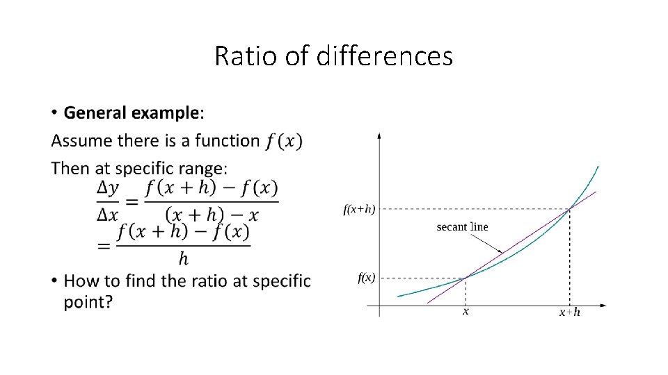 Ratio of differences • 