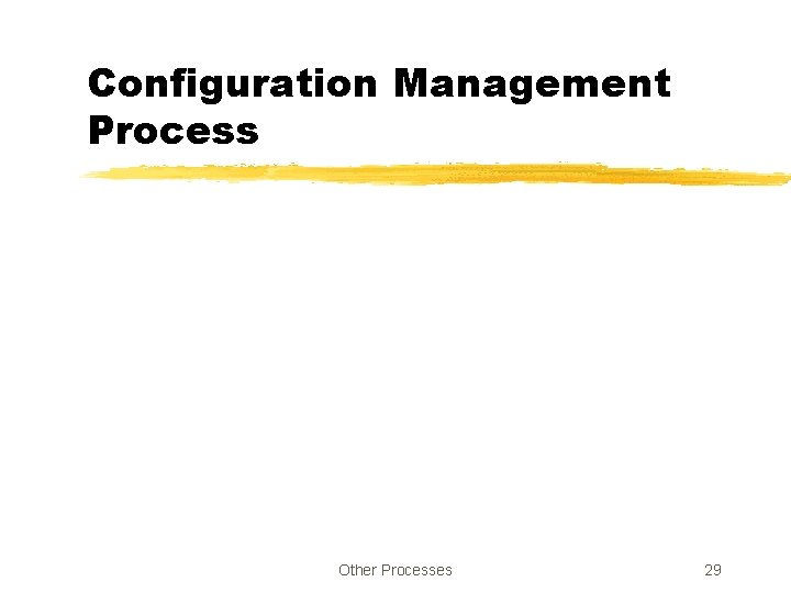 Configuration Management Process Other Processes 29 