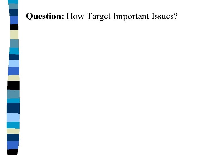 Question: How Target Important Issues? Question: How Target Important Issues?