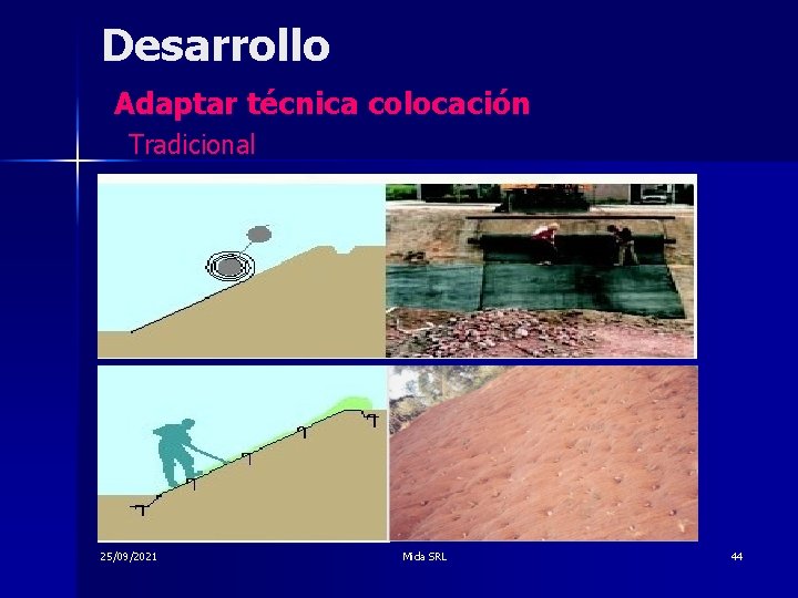 Desarrollo Adaptar técnica colocación Tradicional 25/09/2021 Mida SRL 44 