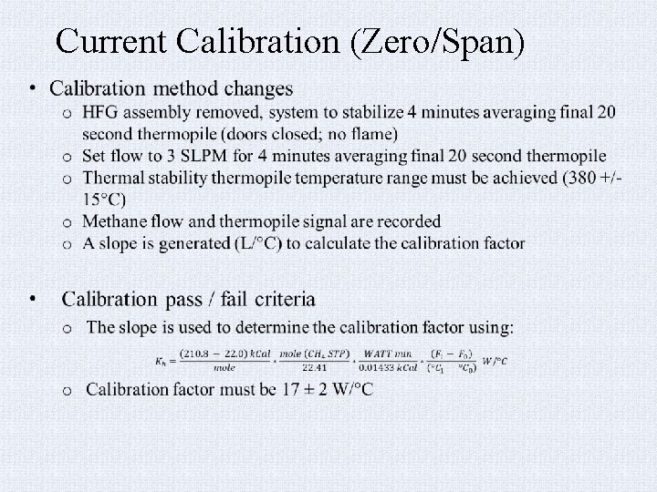 Current Calibration (Zero/Span) 