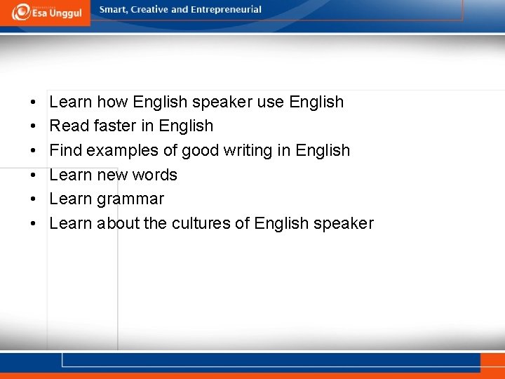  • • • Learn how English speaker use English Read faster in English