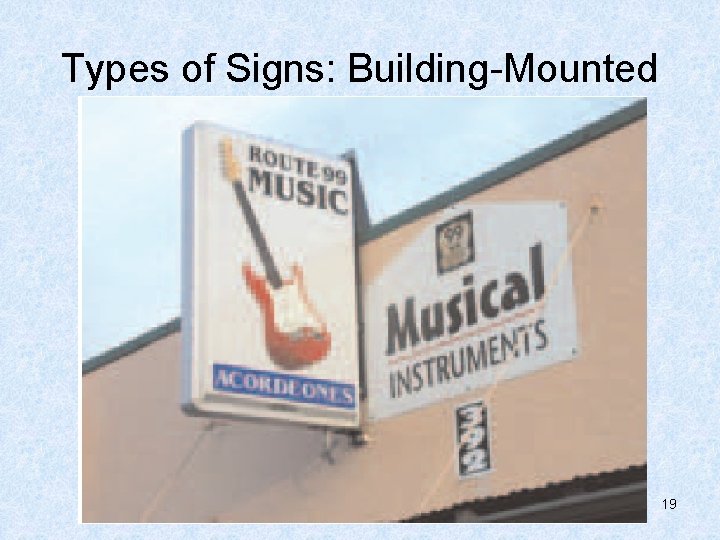 Types of Signs: Building-Mounted 19 
