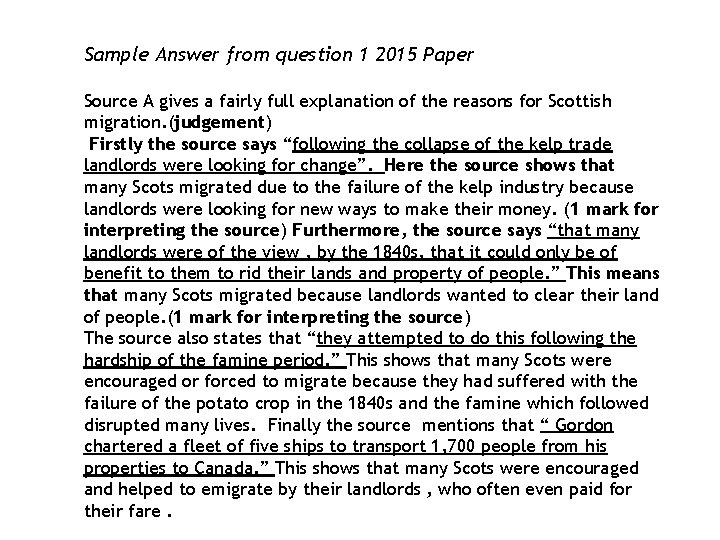 Sample Answer from question 1 2015 Paper Source A gives a fairly full explanation