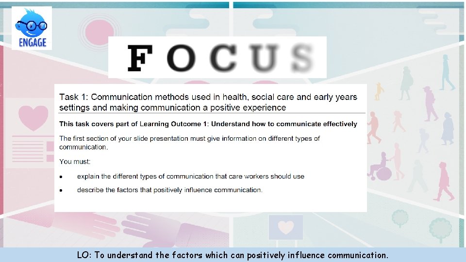 LO: To understand the factors which can positively influence communication. 