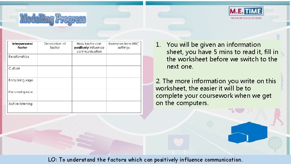 1. You will be given an information sheet, you have 5 mins to read