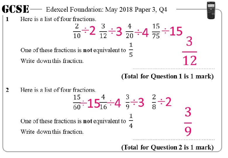 GCSE 1 Edexcel Foundation: May 2018 Paper 3, Q 4 ÷ 2 ÷ 3