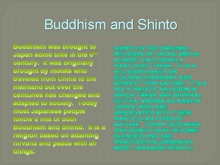 Buddhism and Shinto 