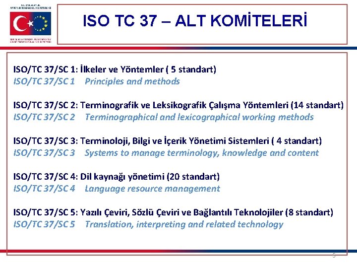 ISO TC 37 – ALT KOMİTELERİ ISO/TC 37/SC 1: İlkeler ve Yöntemler ( 5