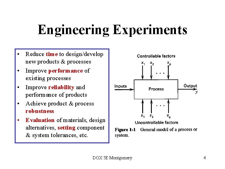 Engineering Experiments • Reduce time to design/develop new products & processes • Improve performance