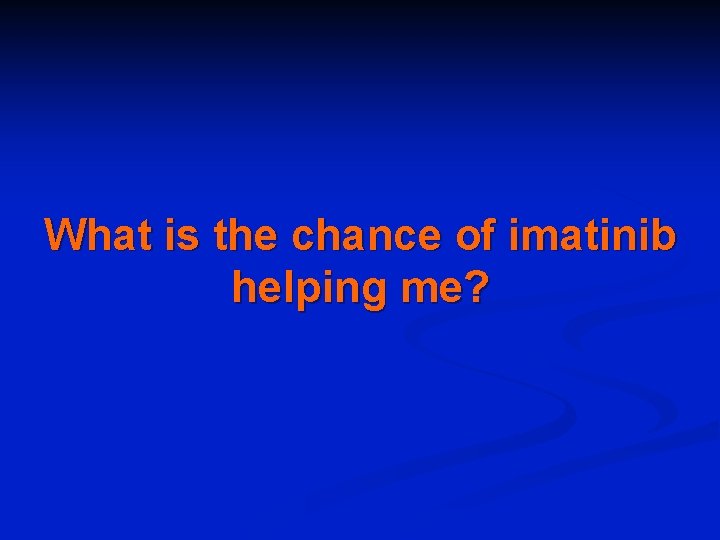 What is the chance of imatinib helping me? 